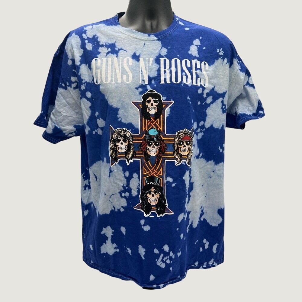 Guns N Roses Appetite for Destruction‎ Tie Dye T Shirt Blue Mens XL (fit Large)